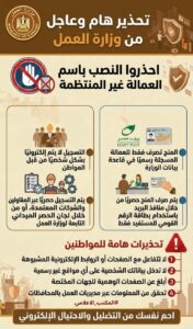 وزارة العمل تحذر من صفحات وهمية تستغل منح العمالة غير المنتظمة للنصب على المواطنين