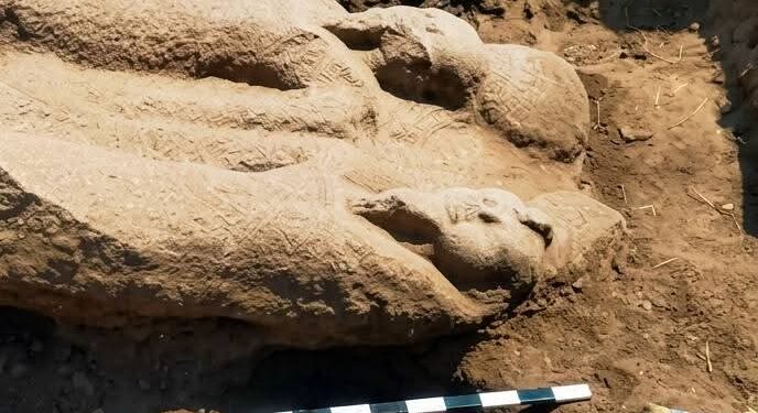 العثور على تمثال أثري ضخم بالشرقية أثناء أعمال استكشاف