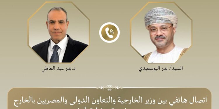 وزير الخارجية يبحث مع نظيره العماني تطورات المنطقة وجهود خفض التصعيد