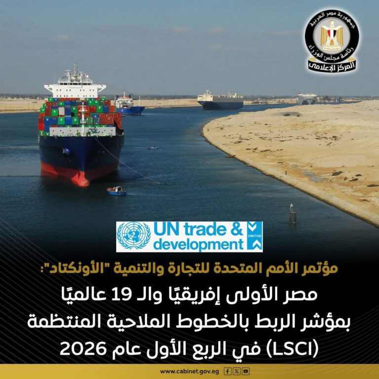 مصر تتقدم عالميًا في الربط الملاحي
