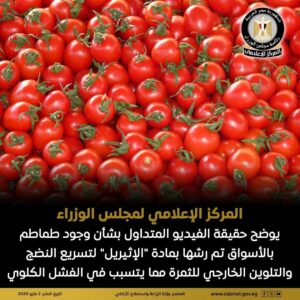 الحكومة تنفي شائعة “طماطم الإثيريل”