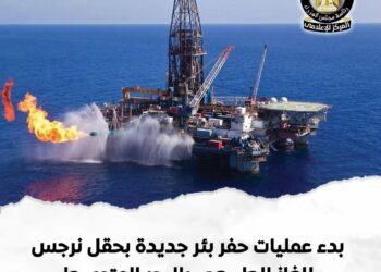 وزير البترول يشهد بدء حفر بئر جديدة بحقل “نرجس” بالبحر المتوسط لتعجيل إنتاج الغاز الطبيعي