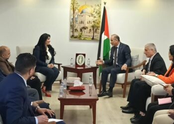 د. هبة إسماعيل تبحث مع المندوب الدائم لفلسطين بالجامعة العربية تعزيز التعاون التنموي والإنساني