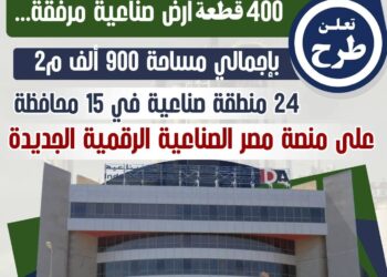 هيئة التنمية الصناعية تعلن طرح ٤٠٠ قطعة أرض مرفقة بـ ١٥ محافظة على المنصة الرقمية وتخصيصها لمنتجات محددة لتوطين الصناعات المغذية