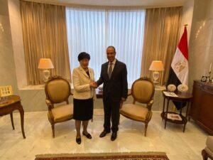 وزير الخارجية يلتقي محافظ طوكيو لبحث تدريب العمالة وتفعيل مشروعات الهيدروجين الأخضر والإدارة المحلية